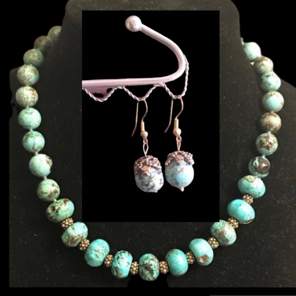 Turquoise Necklace & Earrings Set - Picture 1 of 6